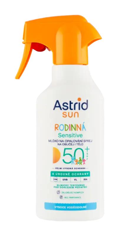 Astrid Opalovací mléko Sun Sensitive Rodinná SPF50+, 270 ml