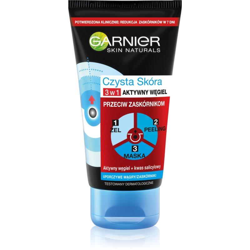 Garnier Pure Active černá maska na obličej proti černým tečkám a akné s aktivním uhlím 3v1 150 ml