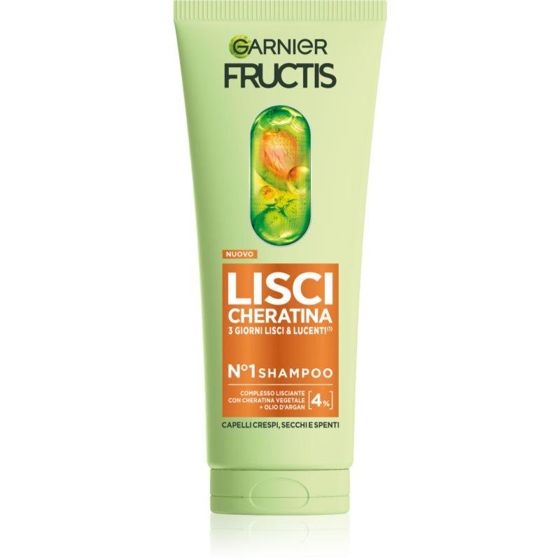Garnier Fructis Lisci Cheratina výživný šampon pro lesk a hebkost vlasů 200 ml