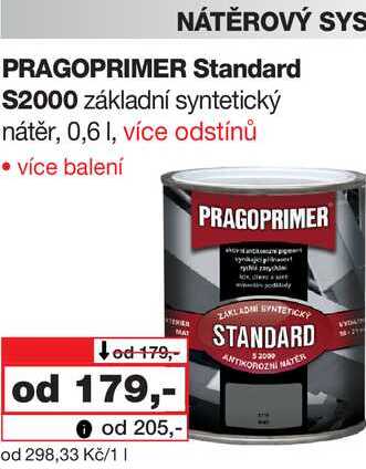 NÁTĚROVÝ SYS PRAGOPRIMER Standard S2000 základní syntetický nátěr, 0,6l
