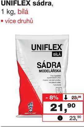 UNIFLEX sádra, 1 kg, bílá