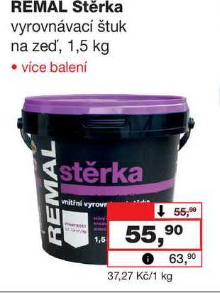 REMAL Stěrka vyrovnávací štuk na zeď, 1,5 kg