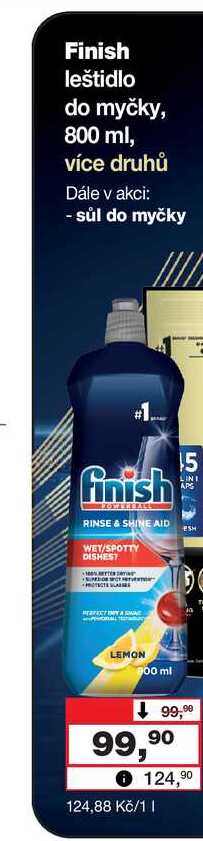 Finish leštidlo do myčky, 800 ml, více druhů 