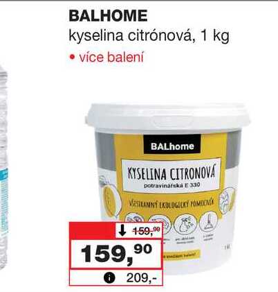 BALHOME kyselina citrónová, 1 kg