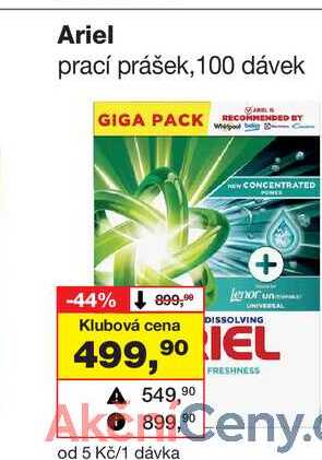 Ariel prací prášek, 100 dávek 
