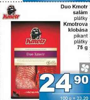 Kmotrova klobása pikant plátky 75 g 