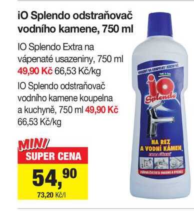 iO Splendo odstraňovač vodního kamene, 750 ml