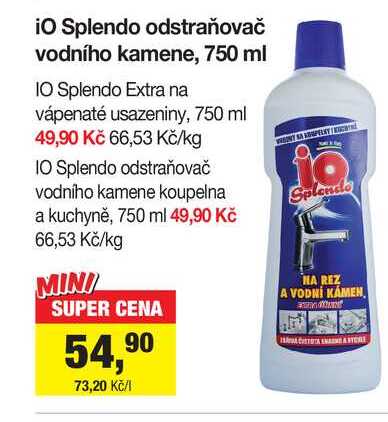 IO Splendo Extra na vápenaté usazeniny, 750 ml 
