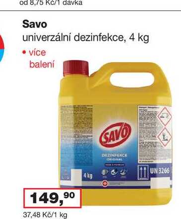 Savo univerzální dezinfekce, 4 kg 