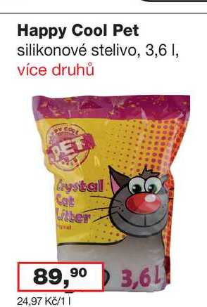 Happy Cool Pet silikonové stelivo, 3,6 l, více druhů 
