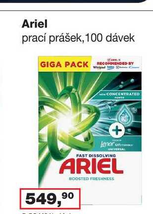 Ariel prací prášek, 100 dávek 