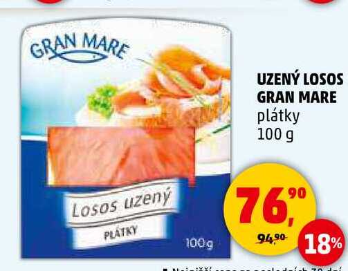 UZENÝ LOSOS GRAN MARE plátky, 100 g