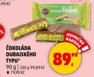 ČOKOLÁDA DUBAJSKÉHO TYPU, 90 g 
