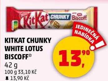 NESTLÉ Kit Kat Chunky white lotus biscoff, 42 g