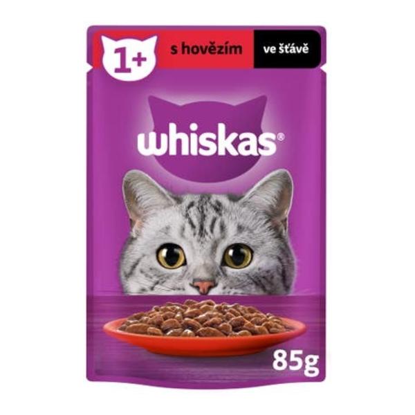 Whiskas Kapsička hovězí ve šťávě pro dospělé kočky