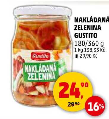 NAKLÁDANÁ ZELENINA GUSTITO, 180/360 g  