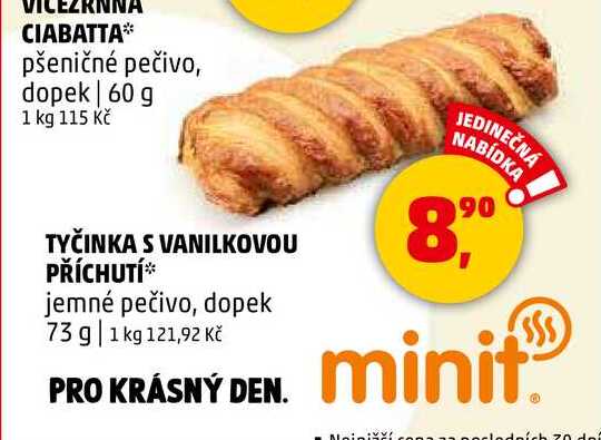 TYČINKA S VANILKOVOU PŘÍCHUTÍ jemné pečivo, dopek, 73 g 