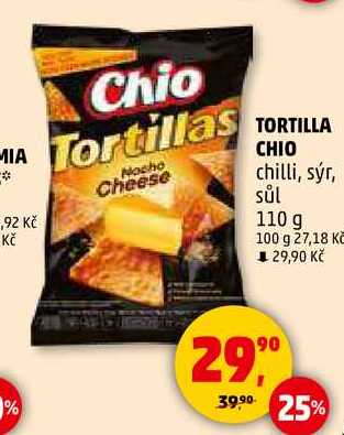 TORTILLA CHIO chilli, sýr, sůl, 110 g  