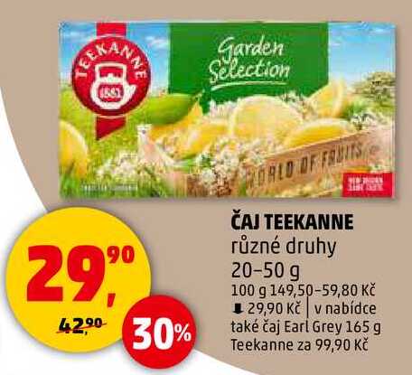 ČAJ TEEKANNE různé druhy, 20-50 g  
