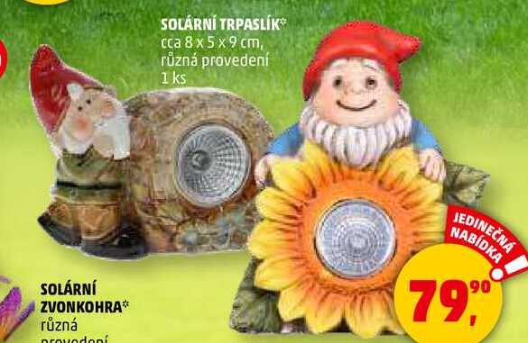 SOLÁRNÍ TRPASLÍK, cca 8 x 5 x 9 cm, různá provedení 1 ks  