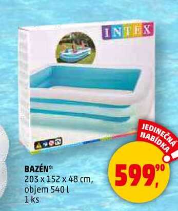 INTEX BAZÉN 203 x 152 x 48 cm, objem 540l, 1 ks  