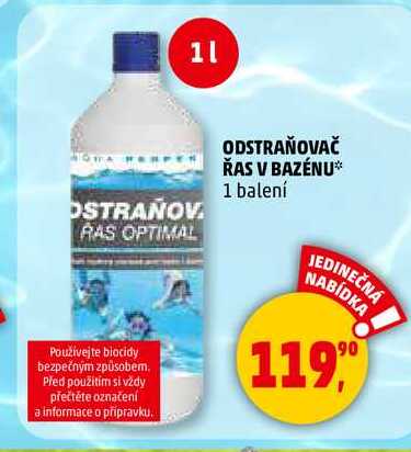 ODSTRAŇOVAČ ŘAS V BAZÉNU, 1 balení 