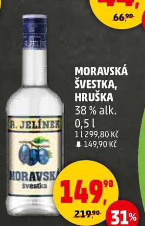 MORAVSKÁ ŠVESTKA, HRUŠKA 38% alk., 0,5 l 