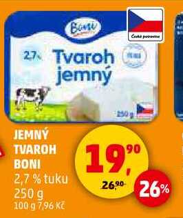 JEMNÝ TVAROH BONI 2,7% tuku, 250 g