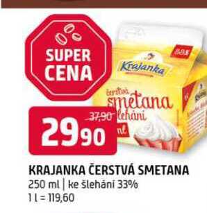 Krajanka čerstvá smetana 250g, vybrané druhy