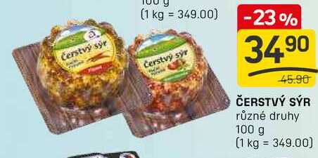 ČERSTVÝ SÝR různé druhy 100 g 