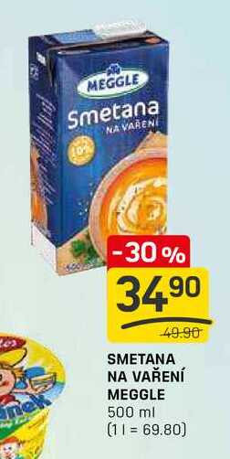 SMETANA NA VAŘENÍ MEGGLE 500 ml  v akci