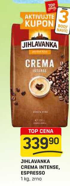 JIHLAVANKA CREMA INTENSE, ESPRESSO 1 kg, zrno 