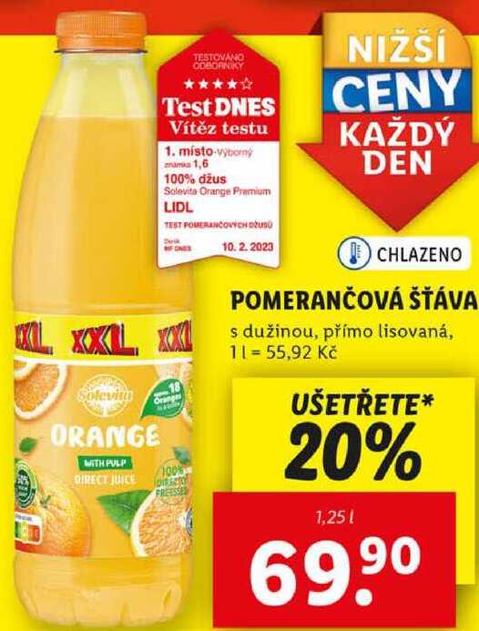 POMERANČOVÁ ŠŤÁVA, 1,25 l