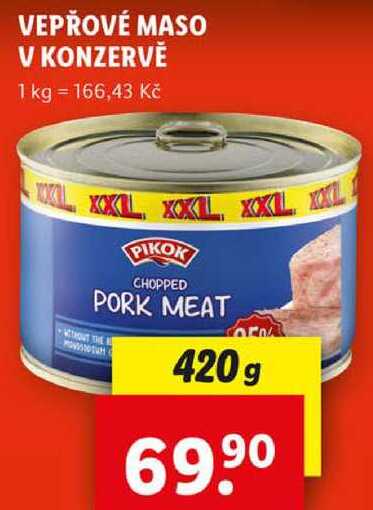 VEPŘOVÉ MASO V KONZERVĚ, 420 g