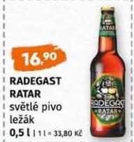 Radegast patron 12 pivo světlý ležák 0,5l