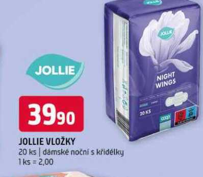 Jollie vložky 20 ks dámské noční skřidélky 