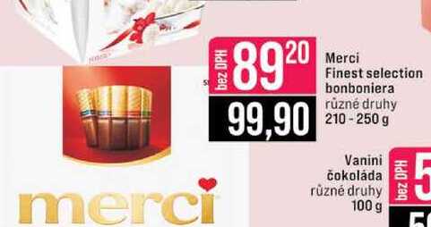 Merci Finest selection bonboniera různé druhy 210-250 g 