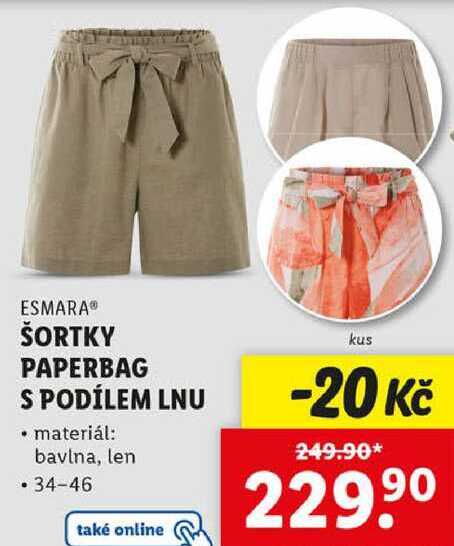 ŠORTKY PAPERBAG S PODÍLEM LNU 