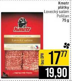 Kmotr plátky Lovecký salám Poličan 75g