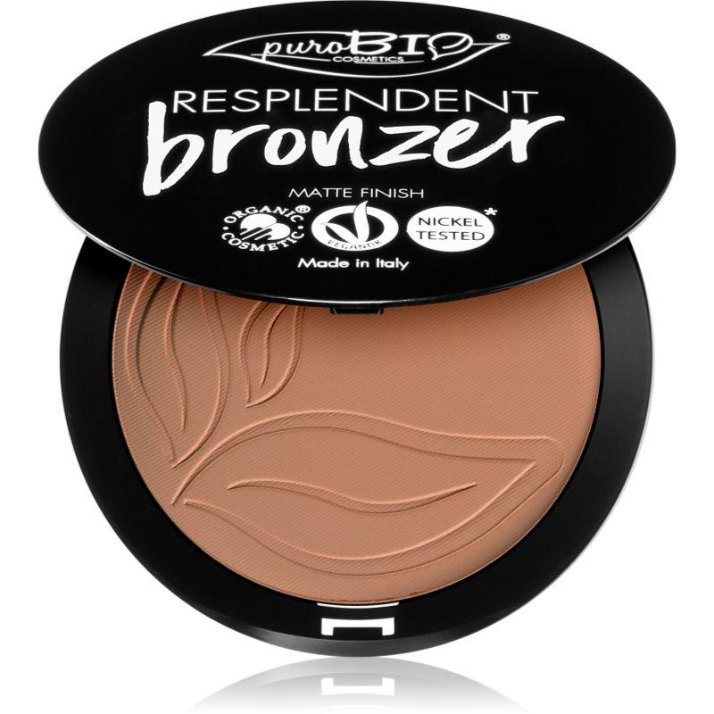puroBIO Cosmetics Resplendent bronzer s matným efektem odstín 05 Warm Brown 9 g