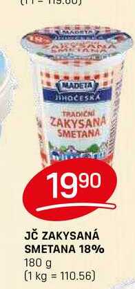 JČ ZAKYSANÁ SMETANA 18% 180 g