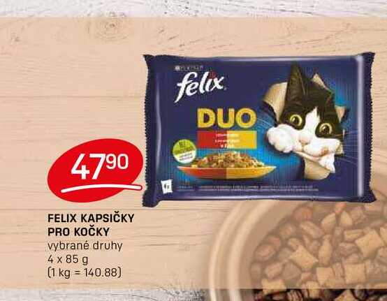 FELIX KAPSIČKY PRO KOČKY vybrané druhy 4 x 85 g