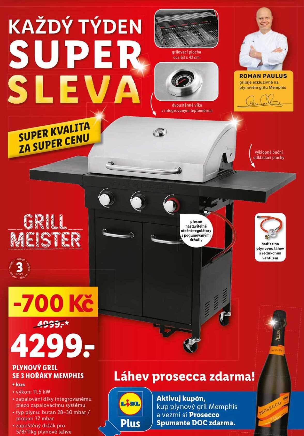 PLYNOVÝ GRIL SE 3 HOŘÁKY MEMPHIS 