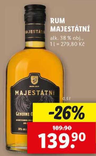 RUM MAJESTÁTNÍ, 0,5 l