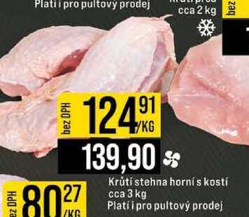Krůtí stehna horní s kostí cca 3 kg 