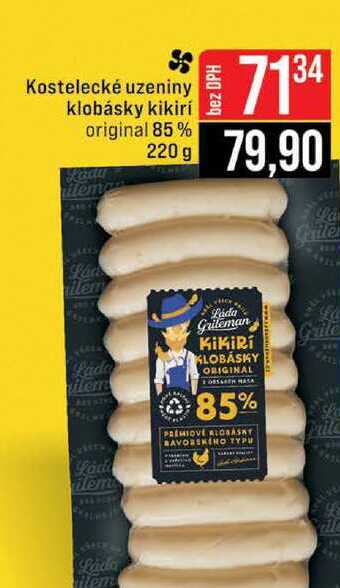 Kostelecké uzeniny klobásky kikiri original 85% itema 220 g 