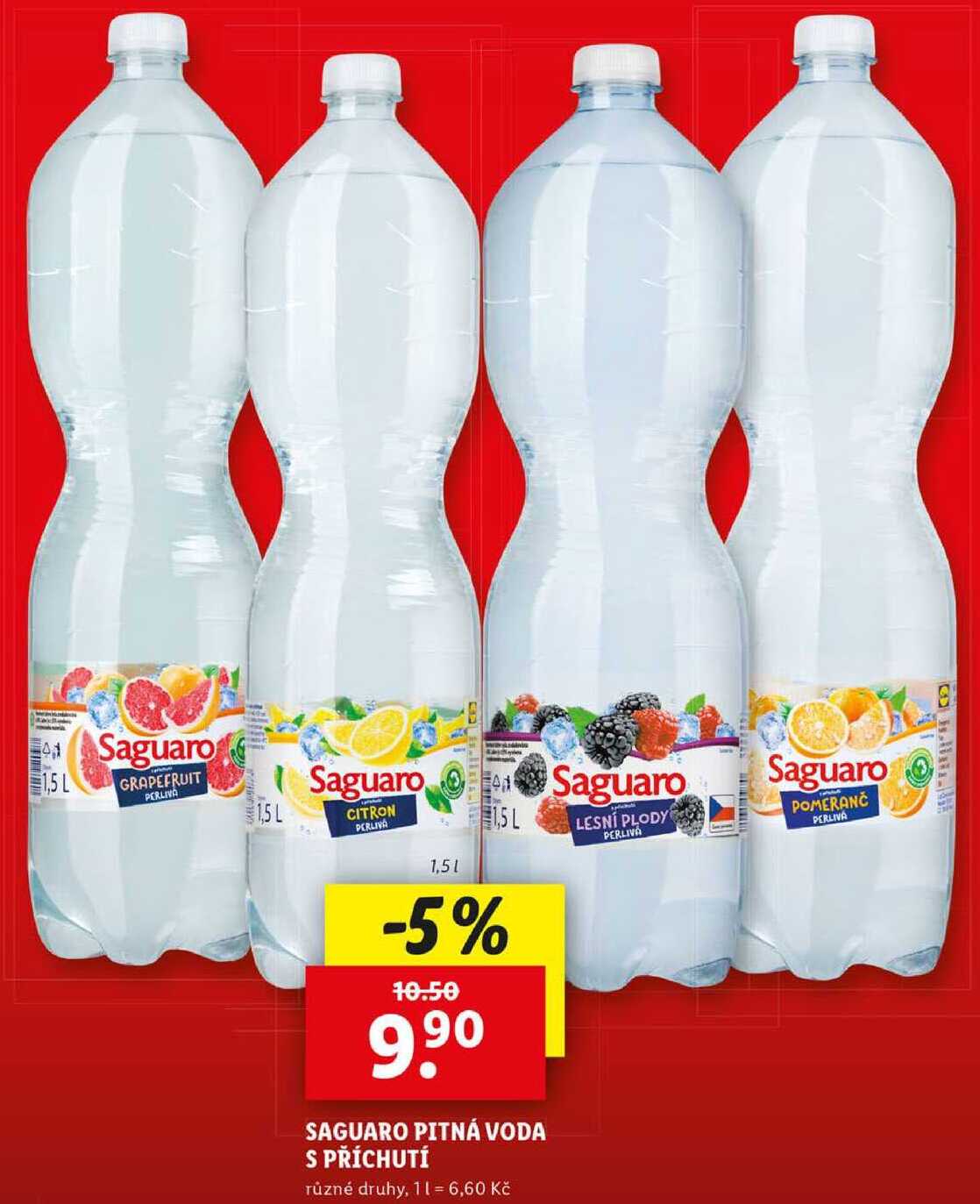 SAGUARO PITNÁ VODA S PŘÍCHUTÍ, 1,5 l