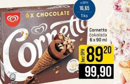 Cornetto čokoláda 6 x 90 ml 