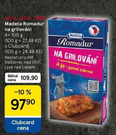 Madeta Romadur na grilování, 4× 100 g 