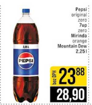 Pepsi original zero 7up zero Mirinda orange Mountain Dew 2.25l